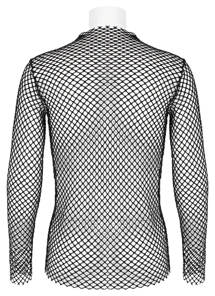 EVEs SECRETS Anal Edgy Gothic Punk Rhombus Mesh Top for Stylish Appeal