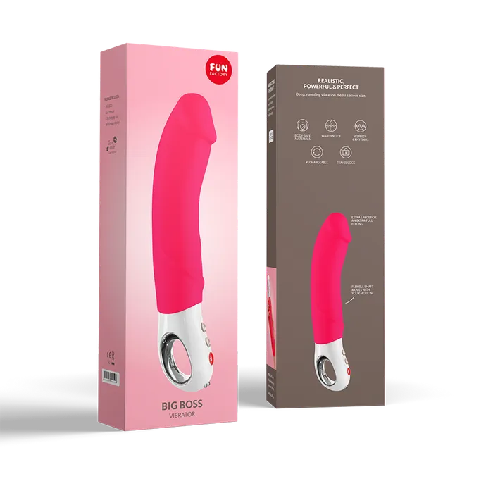 Fun Factory BIG BOSS XL G Spot Vibrating Dildo Hot Pink Vibrator includes FREE TOYBAG Fun Factory Vibrators