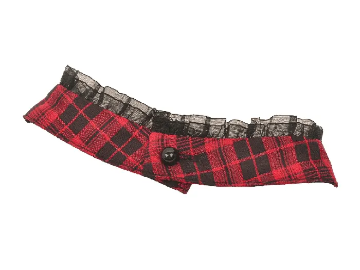 Gothic Red Plaid Corset Dress with Ruffled Accents EVEs SECRETS Vibrators