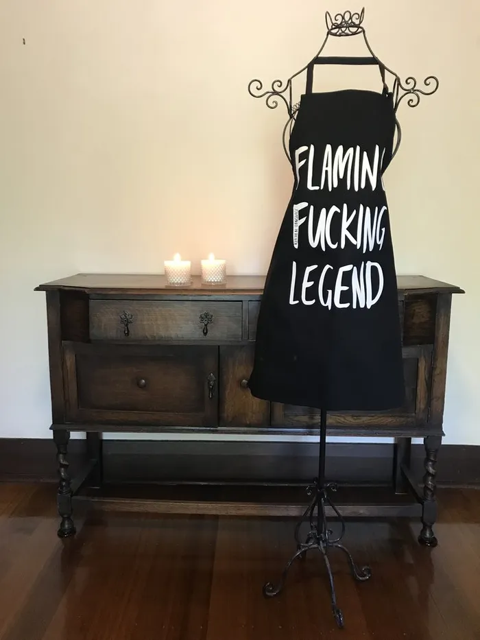 KITCHEN LANGUAGE Vibrators KITCHEN LANGUAGE FLAMING FUCKING LEGEND APRON