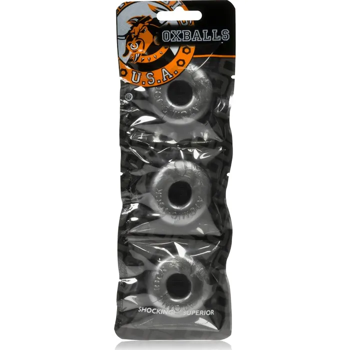 OxBalls Anal Ringer Cockring 3 Pc Steel Grey