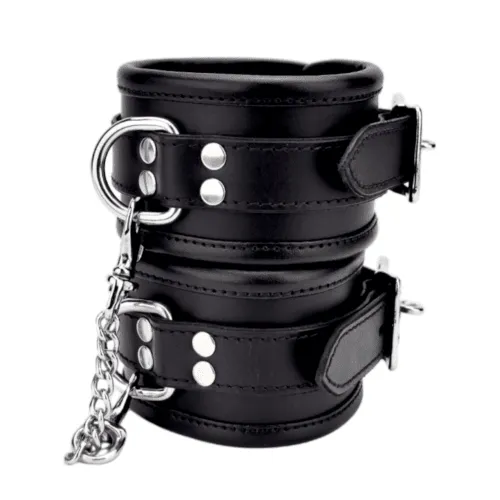 Restraints Bound BOUND Leather Ankle Restraints with Black Silver Detail