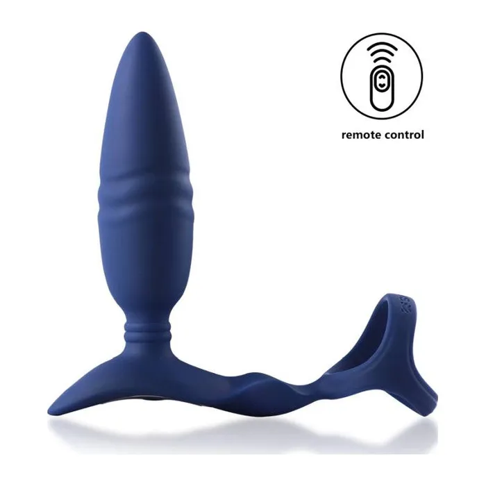 RingnRear Butt Plug Dual Thrusting Vibrating with Remote Arosum Anal
