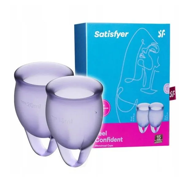 Satisfyer Vibrators Satisfyer FEEL CONFIDENT Menstrual Cups Purple 2 Pack
