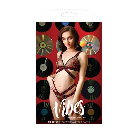 VIBES SO JUICY STRAPPY BRALETTE PANTY FANTASY LINGERIE Vibrators