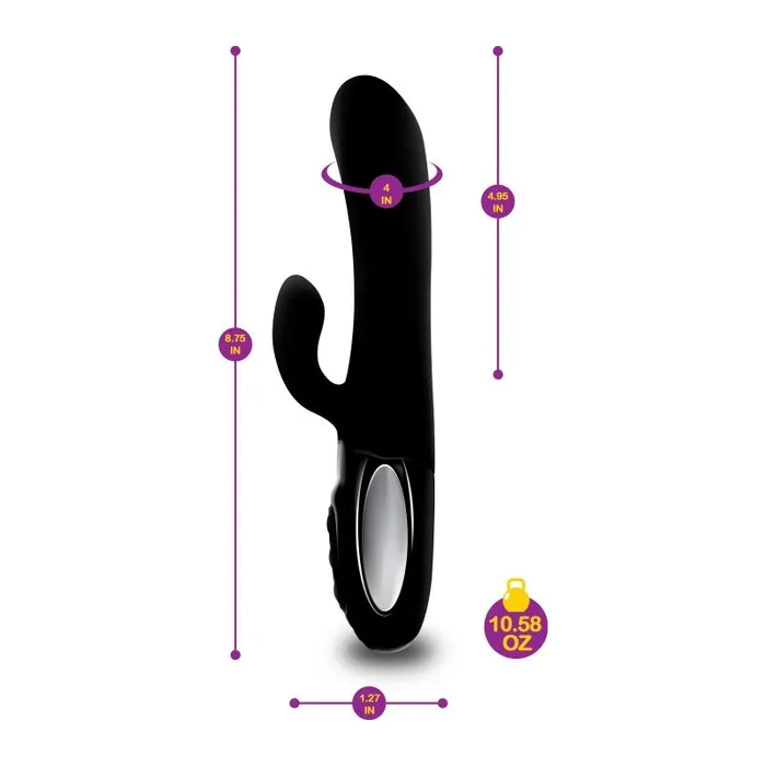 Vibrators Viben Hypnotic Thrusting Rabbit Vibe w Swinging Clit Stim Black Black Viben