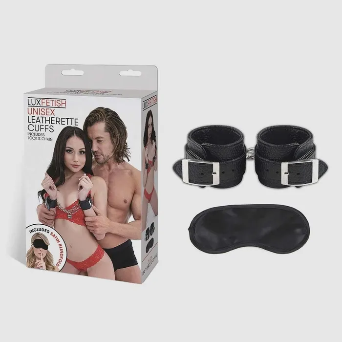 Anal Lux Fetish Lux Fetish Unisex Leatherette Cuffs Black Anal Lux Fetish Lux Fetish Unisex Leatherette Cuffs Black