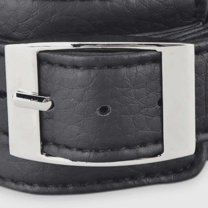 Anal Lux Fetish Lux Fetish Unisex Leatherette Cuffs Black Anal Lux Fetish Lux Fetish Unisex Leatherette Cuffs Black