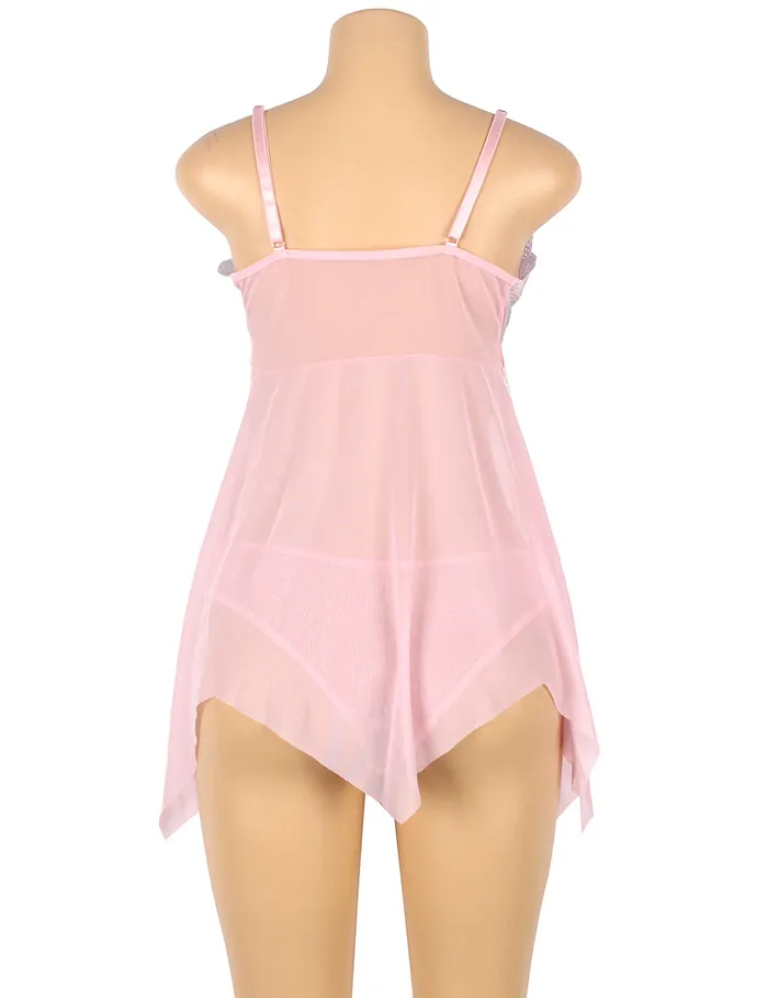 FRISKY BUSINESS SG Babydoll 2 Pcs Rainbow Flower Loose Sleepwear Anal