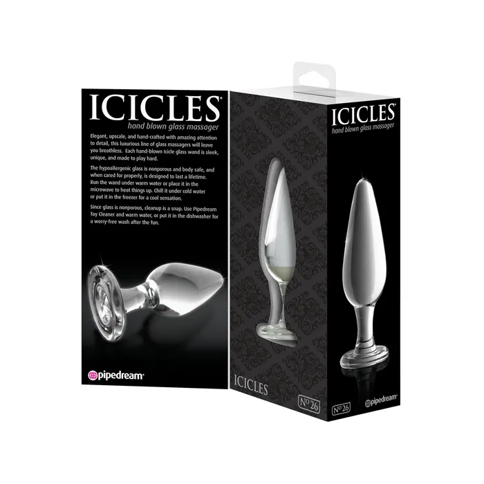 Icicles No 26 Clear Glass Butt Plug Icicles Anal Icicles No 26 Clear Glass Butt Plug Icicles Anal