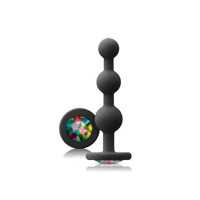 NS Novelties Glams Ripple Anal Plug Rainbow Gem Black Anal