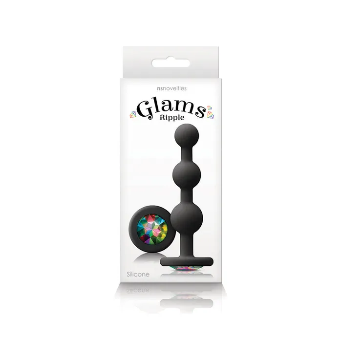 NS Novelties Glams Ripple Anal Plug Rainbow Gem Black Anal NS Novelties Glams Ripple Anal Plug Rainbow Gem Black Anal