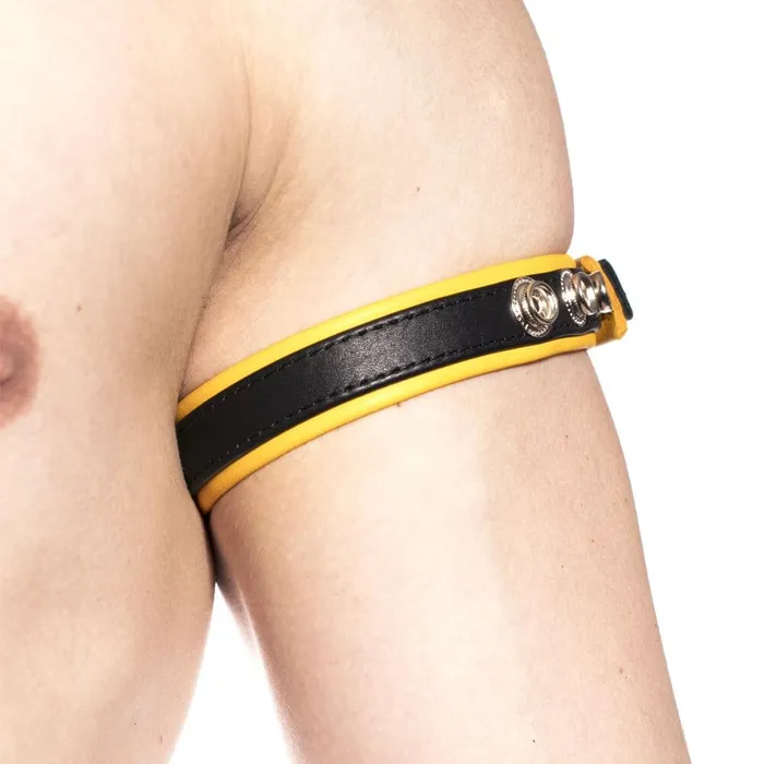 Restraints Prowler RED Prowler RED Leather Bicep Band BlackYellow