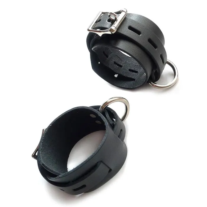 Restraints The Stockroom LockingBuckling Leather Bondage Restraints Black