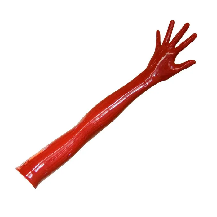 Vibrators Fetisso Molded Opera Length Latex Gloves Chlorinated