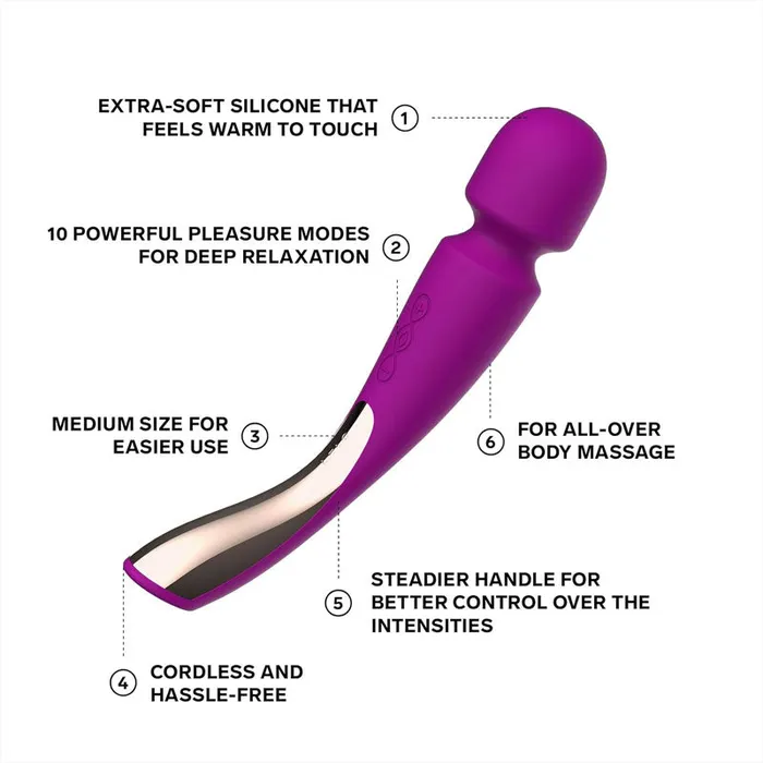 Vibrators Lelo Lelo Smart Wand 2 Medium Deep Rose