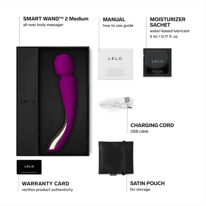 Vibrators Lelo Lelo Smart Wand 2 Medium Deep Rose
