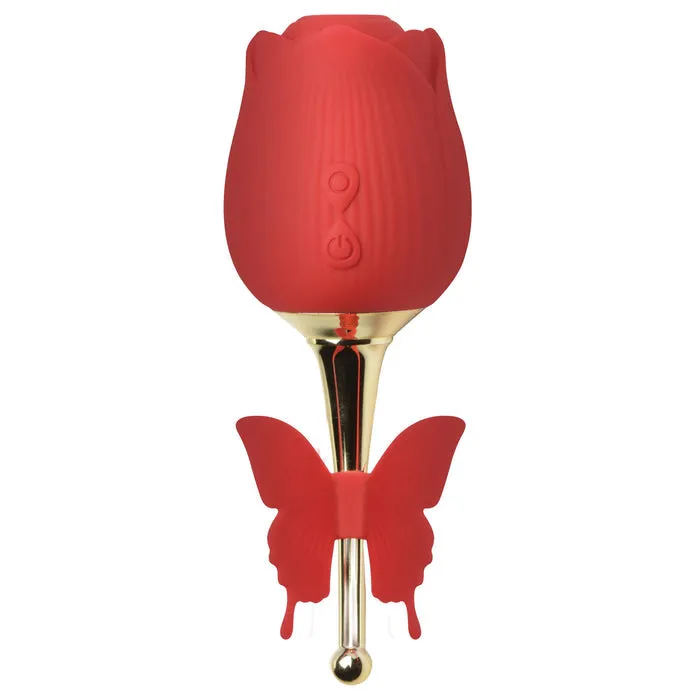 XR Brands Vibrators Bloomgasm Flutter Rose Sucking Rose w Butterfly Teaser