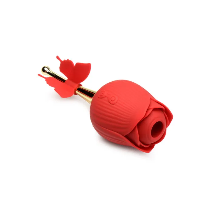 XR Brands Vibrators Bloomgasm Flutter Rose Sucking Rose w Butterfly Teaser