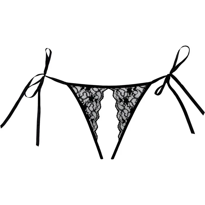 Allure Adore Crotchless Scalloped Lace Lolita Panty Black Allure Anal