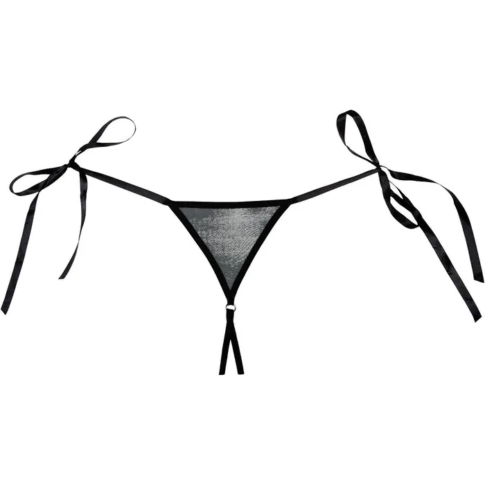 Allure Adore Crotchless Scalloped Lace Lolita Panty Black Allure Anal