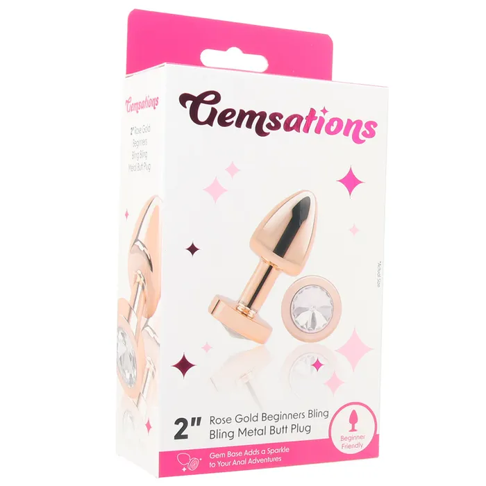 Anal Electric Eel Gemsations 2 Inch Beginners Bling Bling Plug in Rose Gold