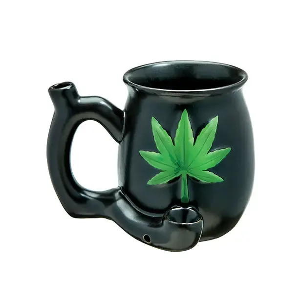 Anal Fashioncraft Fashioncraft Matte Black with Embossed Rainbow Leaf Roast Toast Mug