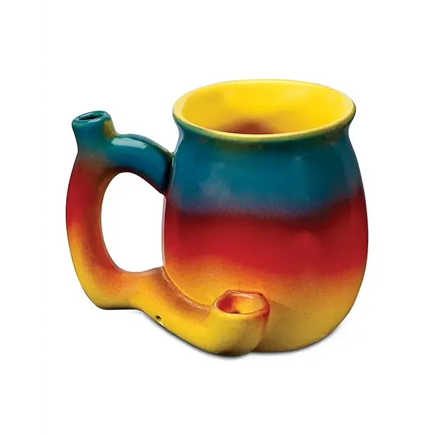 Anal Fashioncraft Fashioncraft Matte Black with Embossed Rainbow Leaf Roast Toast Mug