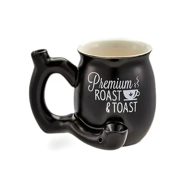 Anal Fashioncraft Fashioncraft Matte Black with Embossed Rainbow Leaf Roast Toast Mug