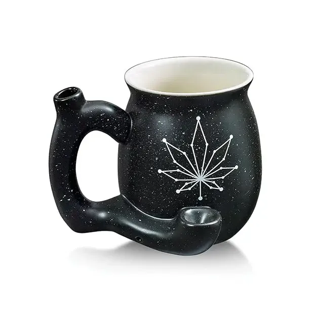 Anal Fashioncraft Fashioncraft Matte Black with Embossed Rainbow Leaf Roast Toast Mug