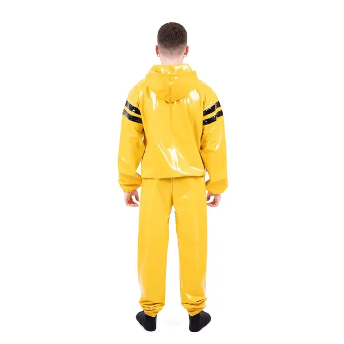 Anal REGULATION Striped Vinyl Tracksuit YellowBlack PVC