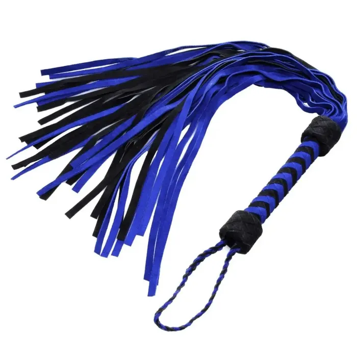 Black And Blue Suede Flogger Strict Leather Vibrators