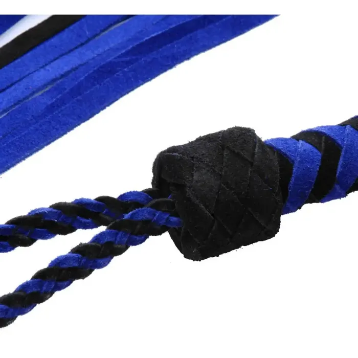 Black And Blue Suede Flogger Strict Leather Vibrators Black And Blue Suede Flogger Strict Leather Vibrators