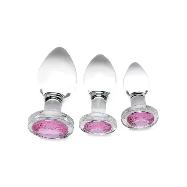 Booty Sparks Booty Sparks Pink Gem Glass Anal Set Anal Booty Sparks Booty Sparks Pink Gem Glass Anal Set Anal