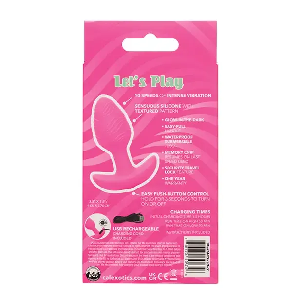 California Exotic Novelties Cheeky Glow in the Dark Vibrating Butt Plug Anal California Exotic Novelties Cheeky Glow in the Dark Vibrating Butt Plug Anal