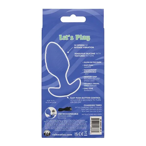 California Exotic Novelties Cheeky Glow in the Dark Vibrating Butt Plug Anal California Exotic Novelties Cheeky Glow in the Dark Vibrating Butt Plug Anal