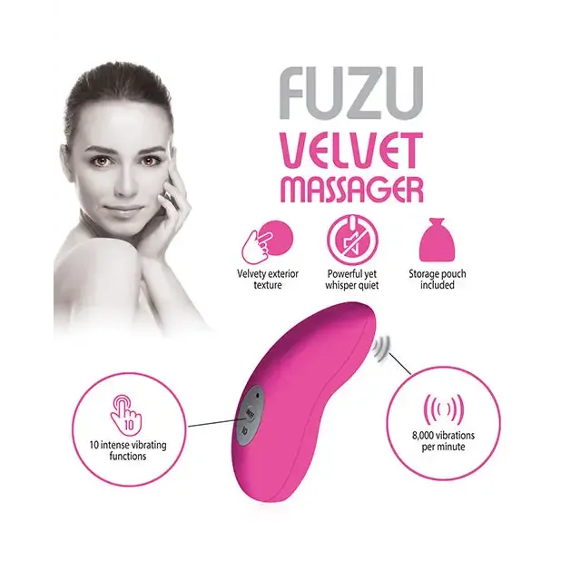 Deeva Vibrators Fuzu Vibrating Palm Massager Neon Pink Deeva Vibrators Fuzu Vibrating Palm Massager Neon Pink