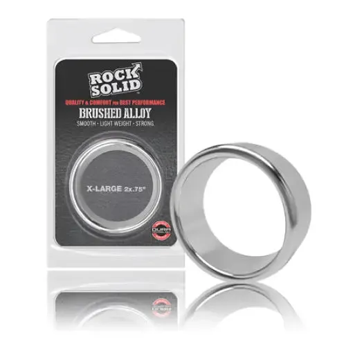 Doc Johnson Anal Rock Solid Brushed Alloy XLarge 2in X 75in Silver
