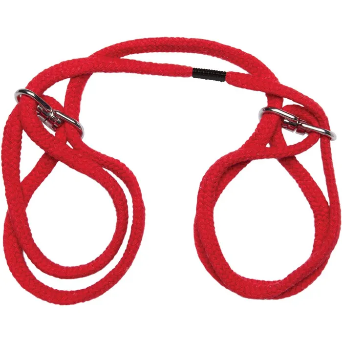 Doc Johnson Japanese Style Bondage Cotton Bondage Wrist or Ankle Rope Cuffs Red Doc Johnson Restraints