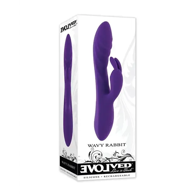 Evolved Novelties INC Vibrators Evolved Wavy Rabbit Vibrator Purple