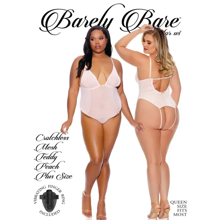 Evolved Novelties Vibrators Barely Bare Crotchless Mesh Teddy Qs