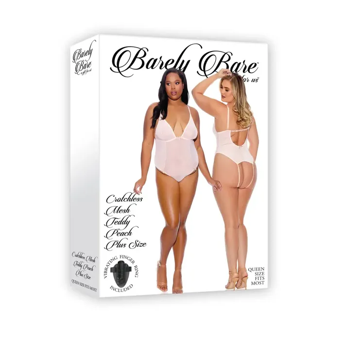 Evolved Novelties Vibrators Barely Bare Crotchless Mesh Teddy Qs