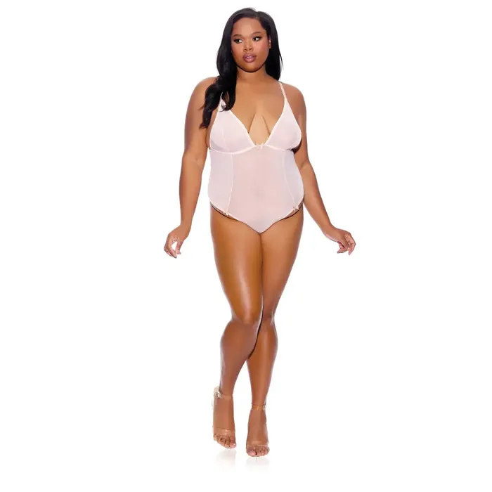 Evolved Novelties Vibrators Barely Bare Crotchless Mesh Teddy Qs