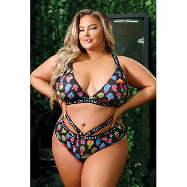 Fantasy Lingerie Vibrators Vibes Why U Trippin Bralette Cheeky Panty