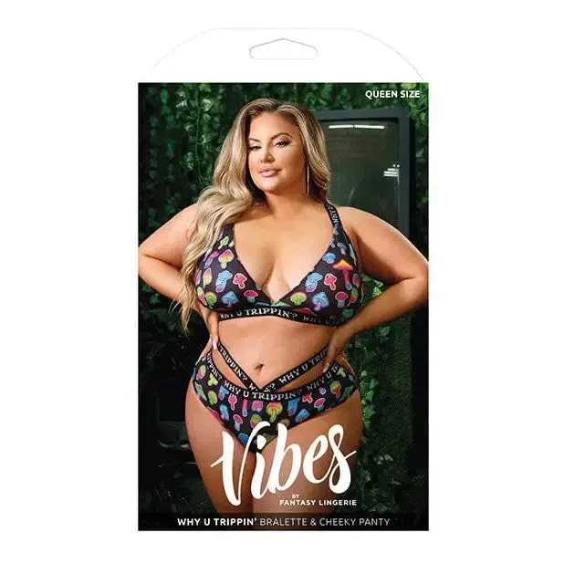 Fantasy Lingerie Vibrators Vibes Why U Trippin Bralette Cheeky Panty