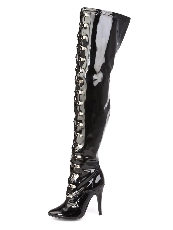 HonourSkintwocom Anal Black Laced Thigh Boot UK 9 HonourSkintwocom Anal Black Laced Thigh Boot UK 9