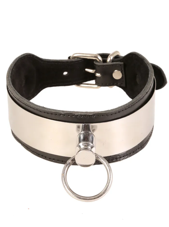 HonourSkintwocom Restraints Leather Metal Strip Collar