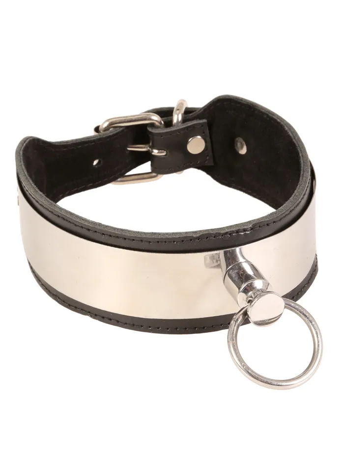 HonourSkintwocom Restraints Leather Metal Strip Collar HonourSkintwocom Restraints Leather Metal Strip Collar