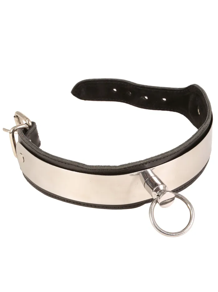 HonourSkintwocom Restraints Leather Metal Strip Collar HonourSkintwocom Restraints Leather Metal Strip Collar