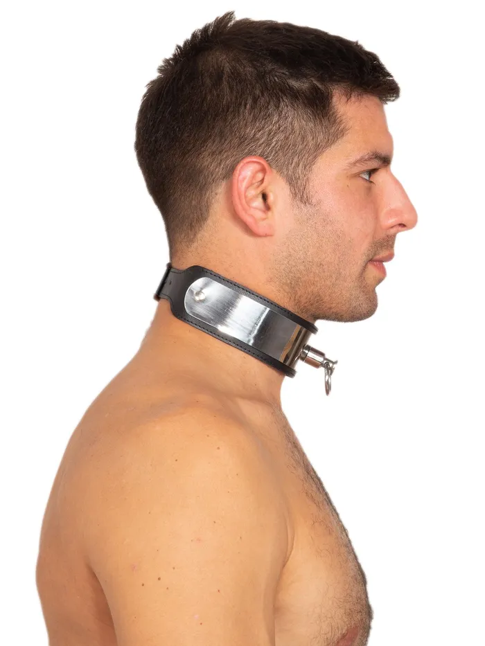 HonourSkintwocom Restraints Leather Metal Strip Collar HonourSkintwocom Restraints Leather Metal Strip Collar